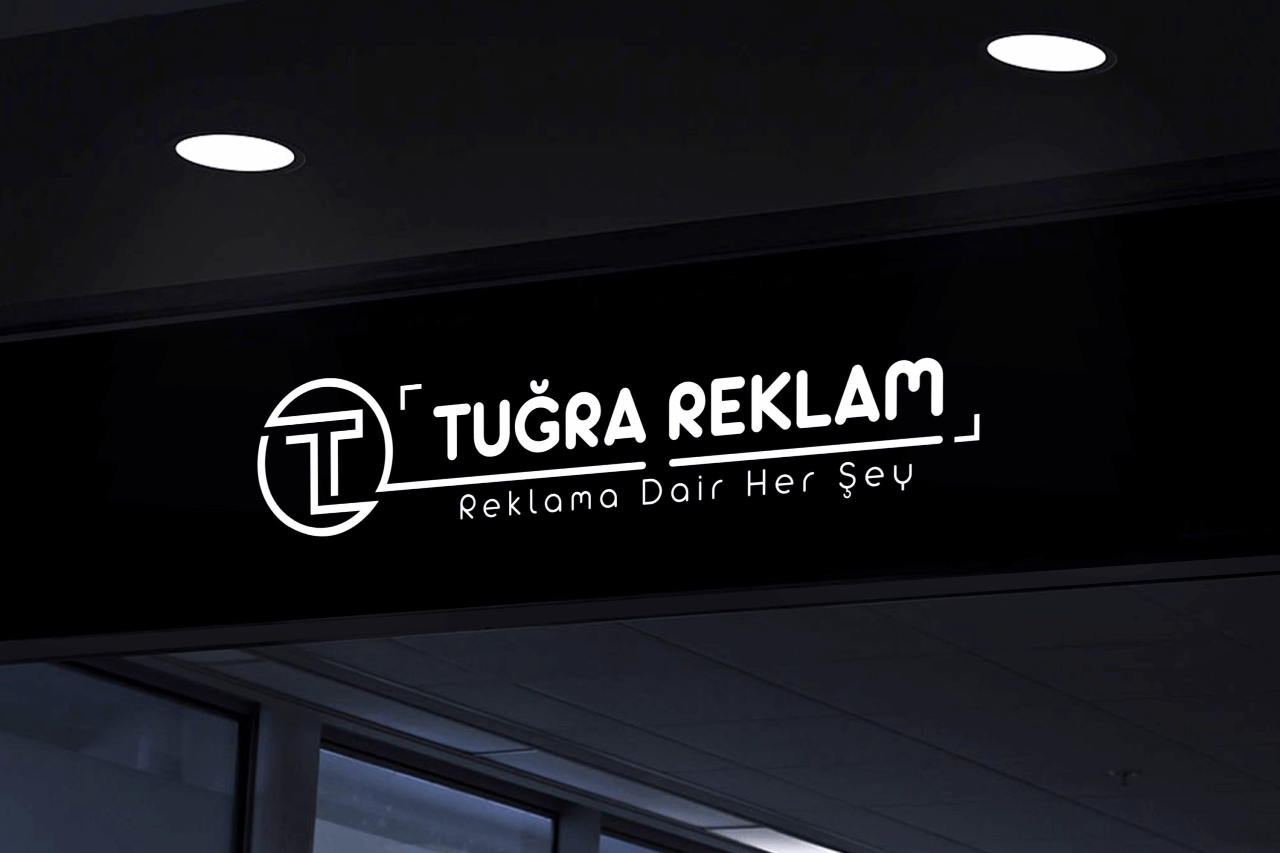 Night Signage Logo Mockup Night Signage Logo Mockup